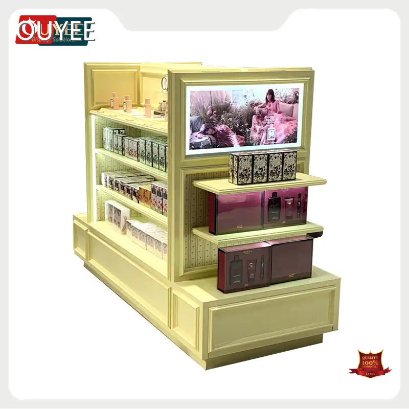 Wooden Retail Counter Perfume Display Cabinet for Cosmetic Stores 1