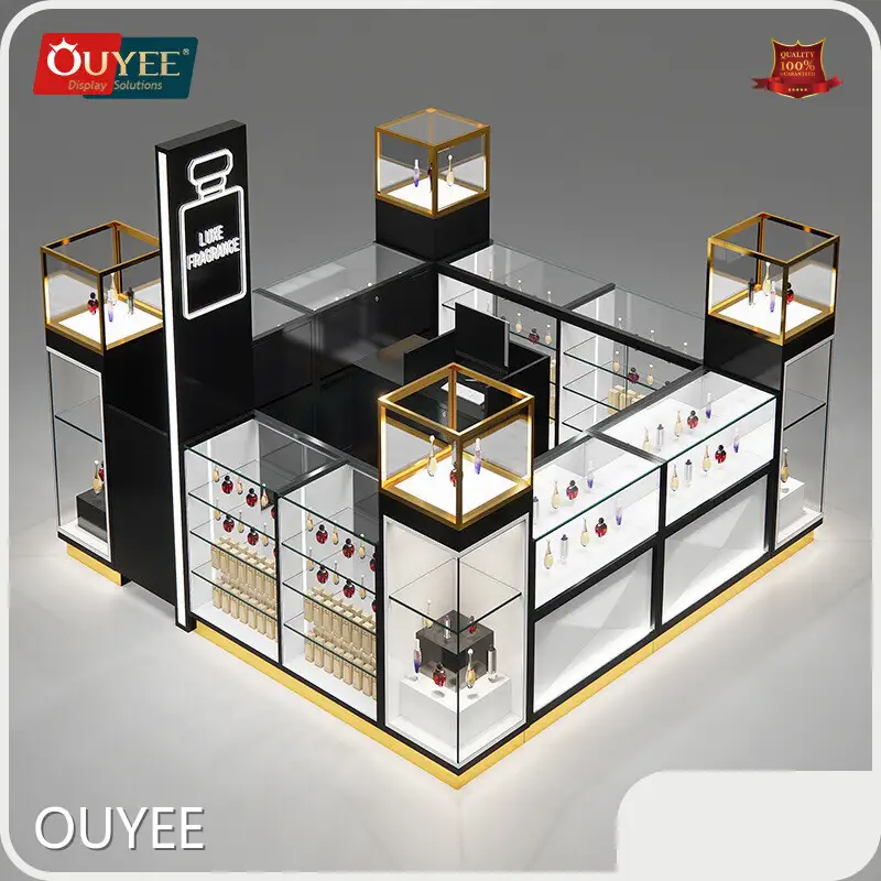 Glass Perfume Kiosk & Fragrance Jewelry Showcase for Mall 1