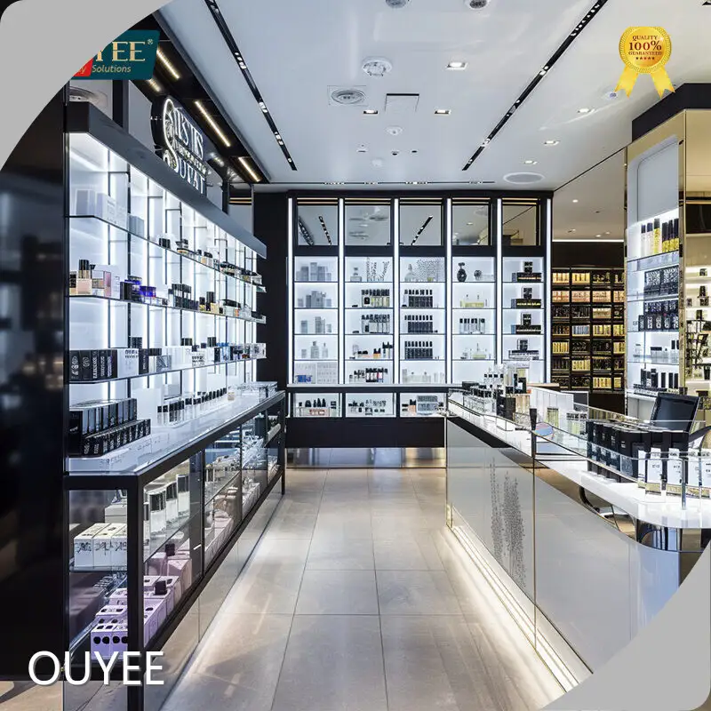 Black & White Acrylic Perfume Display Rack Shelves for Perfume Shops 1