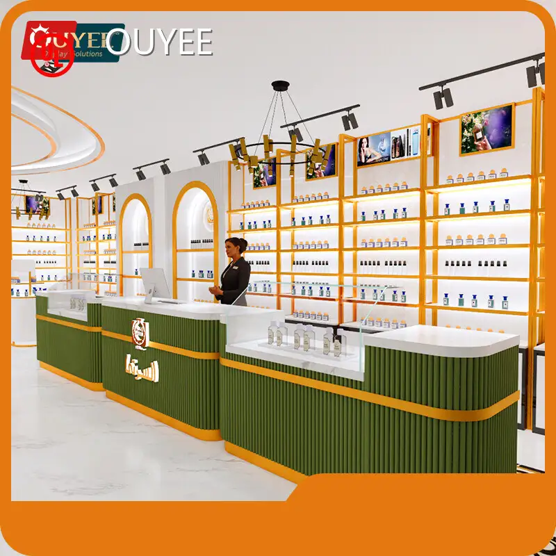 Cosmetics Display Counter Cabinet for Duty-Free & Perfume Shop Shelves 1