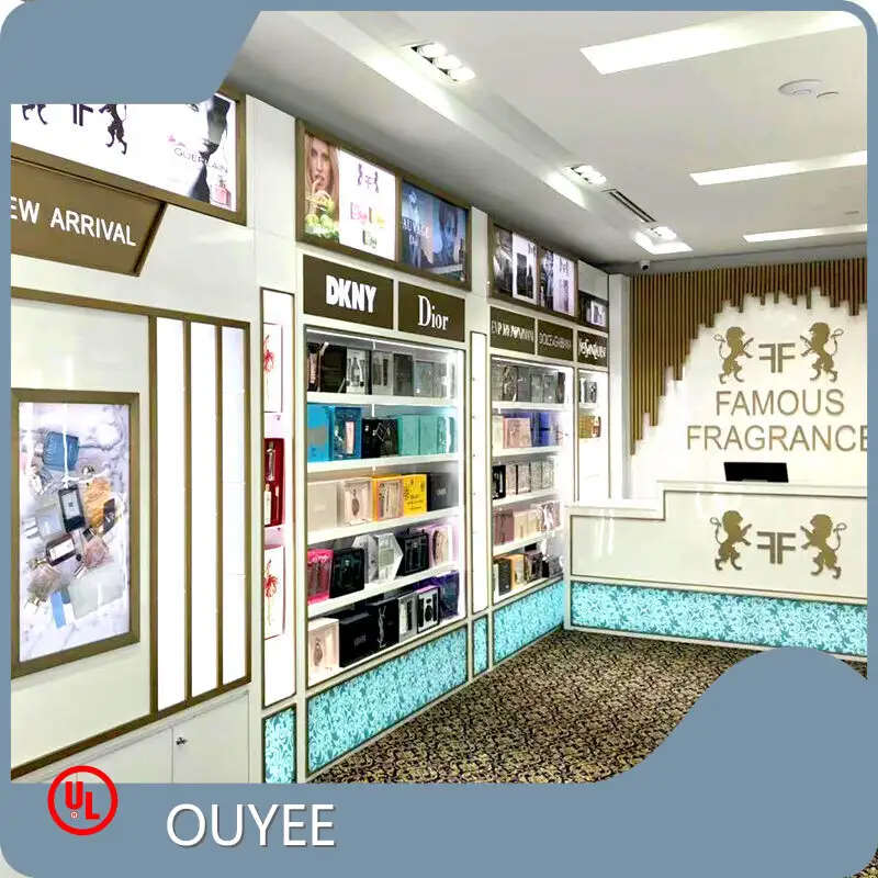 Retail Wooden Cosmetic & Perfume Display Cabinet Rack for Beauty Store 1