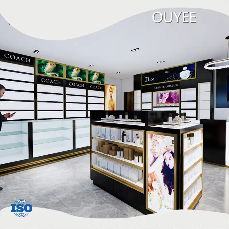 Wooden Perfume Display Cabinet - Mini Perfume Bottle Display Case 1