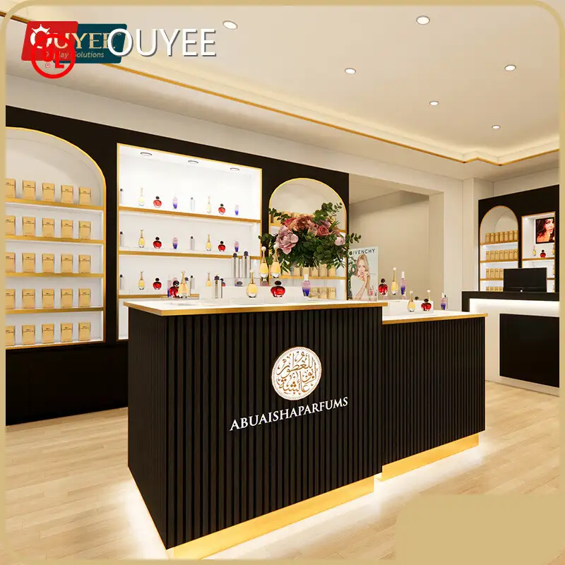 3D Custom Perfume Display Shelves with LED Light - Shop Showcase 1