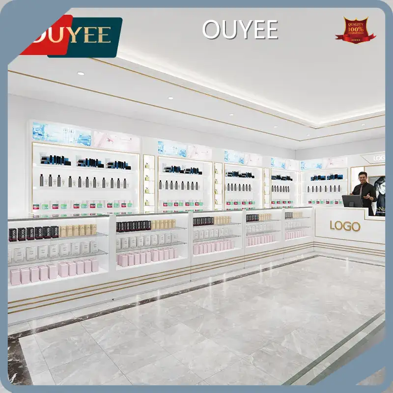 Perfume Shop Glass Display Cabinet & Shelves Cosmetic Store Showcase 1