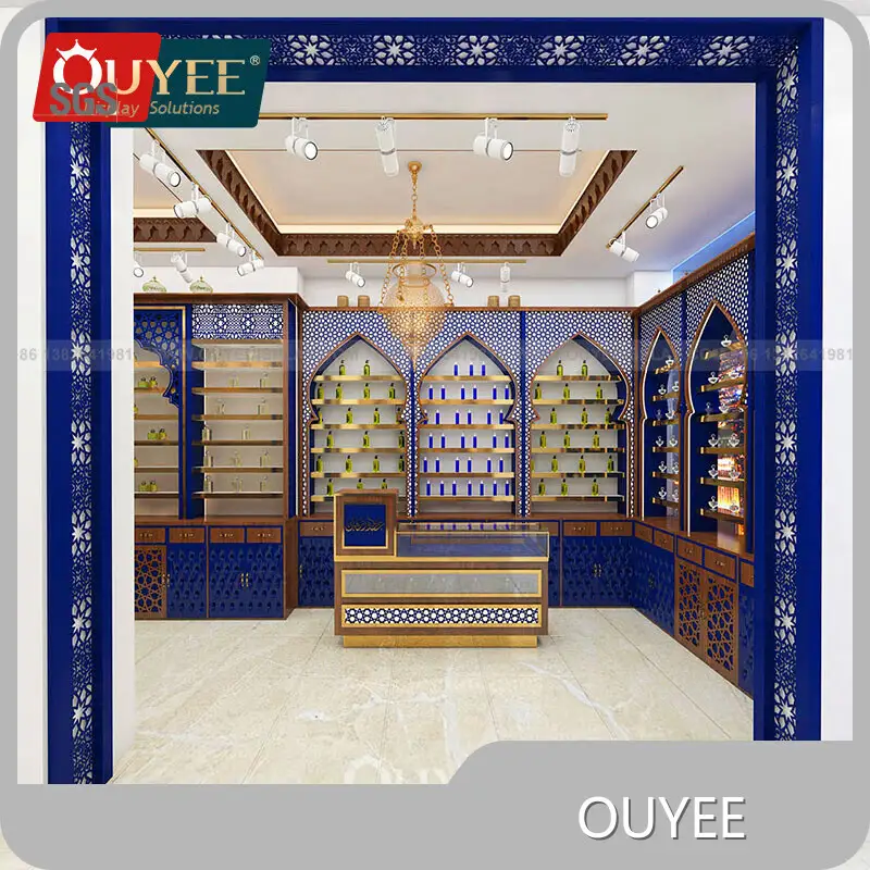 Arabic Royal Perfume Store Display Wooden & Glass Stand Rack 1