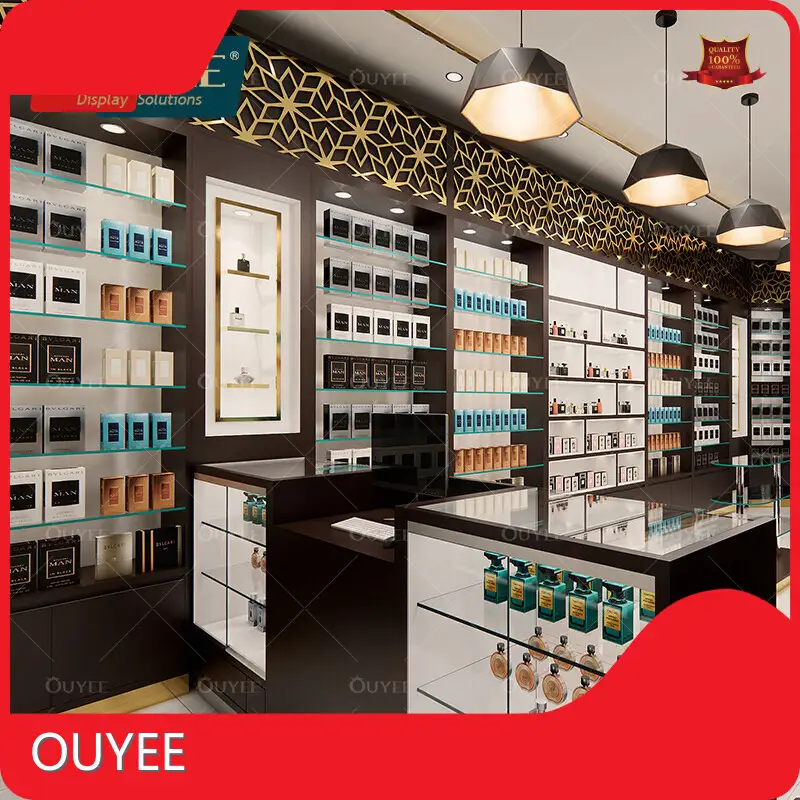 Arabic Arabesque Acrylic & Wooden Wall Glass Perfume Display Shelves 1