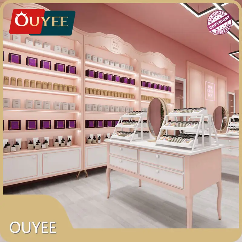 Beauty Supplies Cabinet - Makeup Shop Display Shelves & Showcase 1