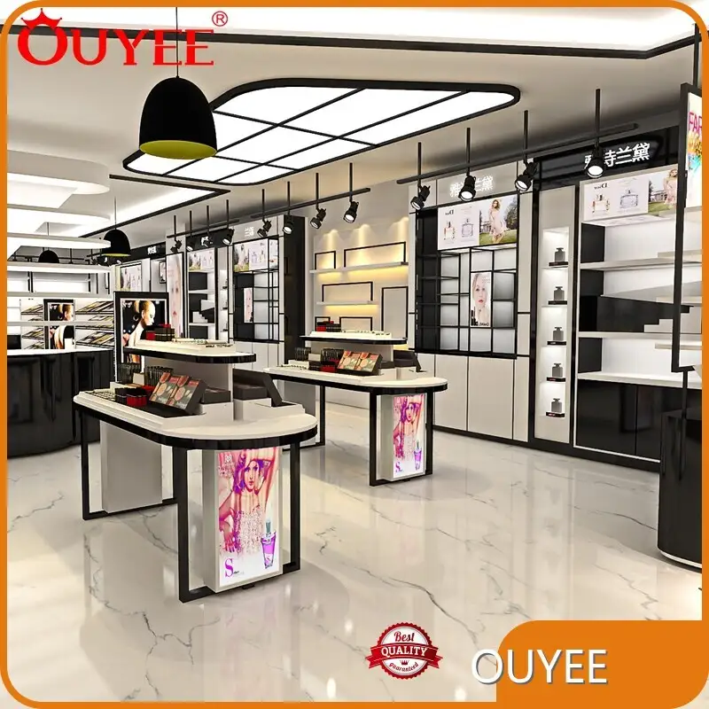 Retail Furniture Wooden Counter Cosmetic Display for Makeup Shop 1