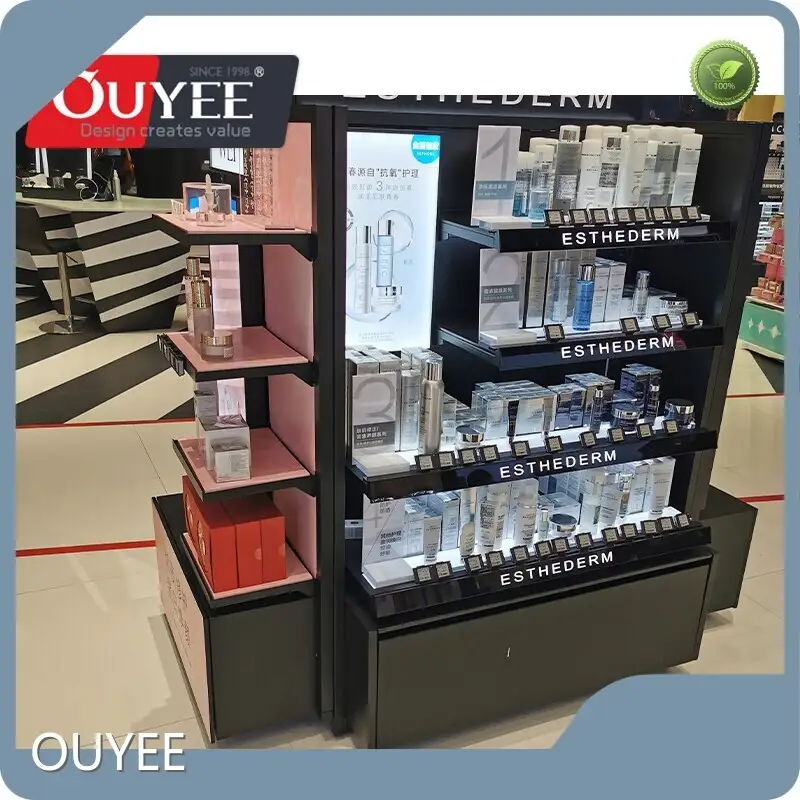 Customized Cosmetic Shop Display Shelves for Retail Makeup Stores 1