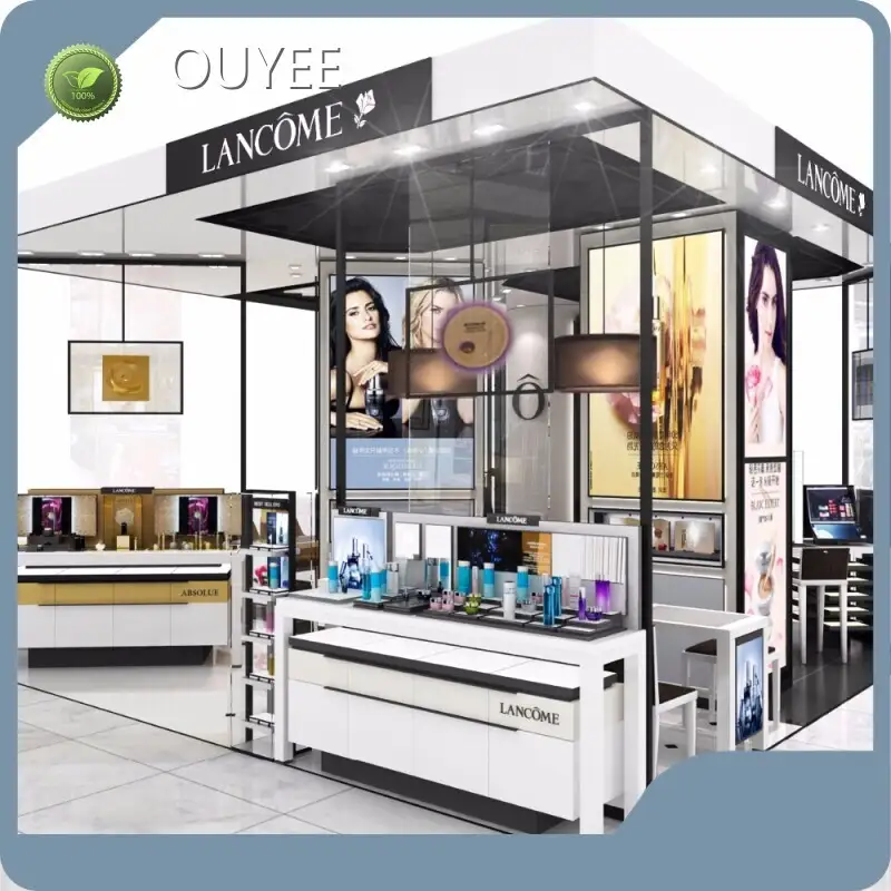 Wooden Cosmetic Kiosk Makeup Station & Body Oil Display Rack 1