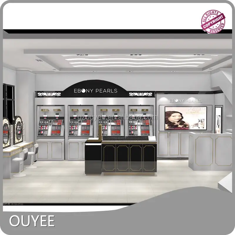 Wooden MDF Makeup Floor Display Stand for Loreal Cosmetics 1