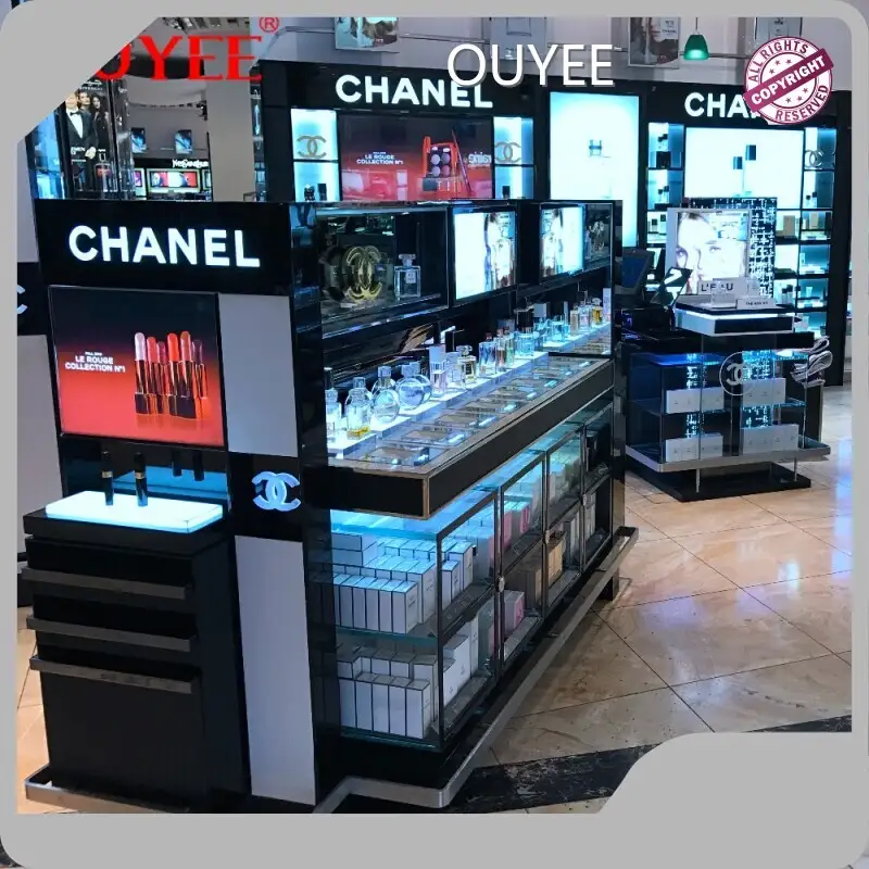 Floor Gondola Cosmetics Display Shelf for Beauty Supply Store 1