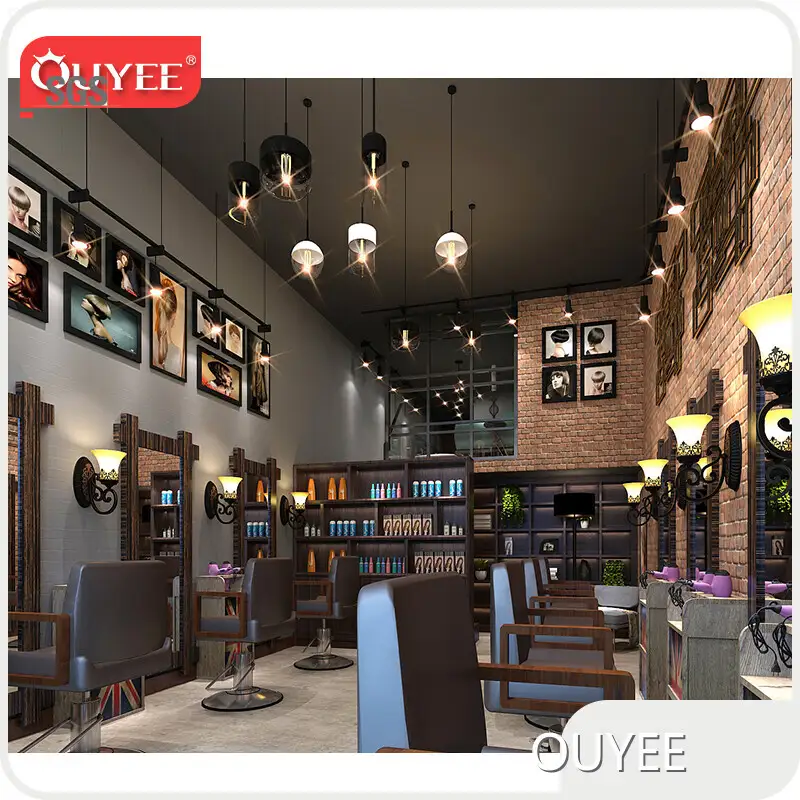 Hair Salon Furniture Interior Station with Mirror Table 1