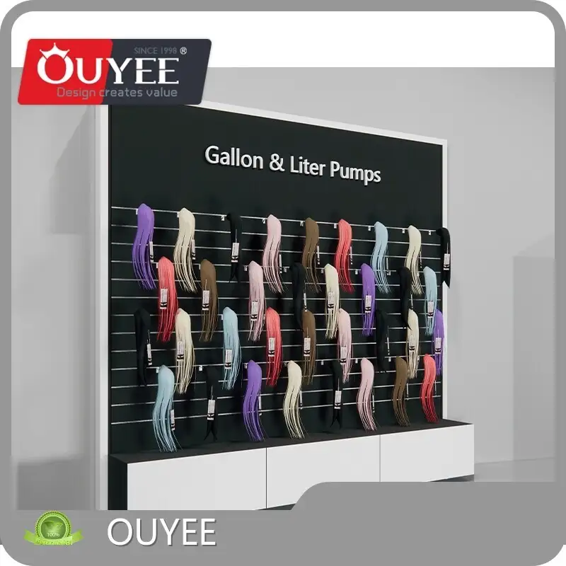 Wall-Mounted Slatwall Hair Extension & Wig Display Shelf for Salon 1