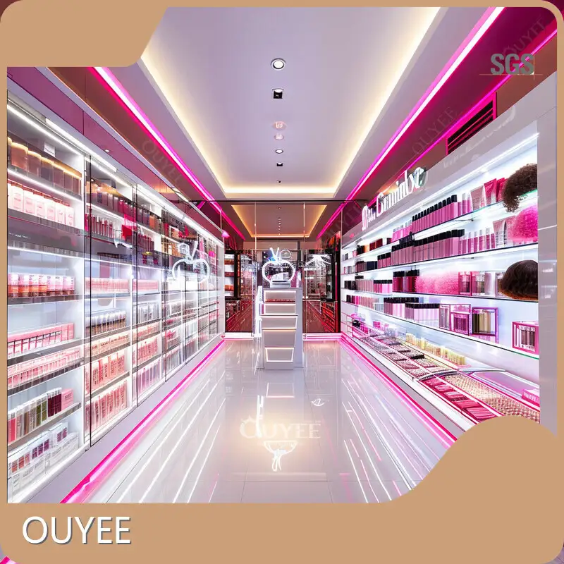 Cosmetic Wall Display Perfume Rack Wig Counter Beauty Shop Furniture 1