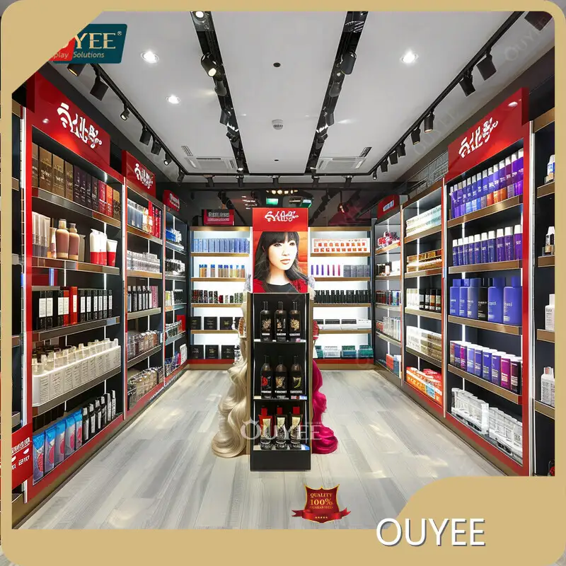 Hair Supplies Wigs Display Perfume Counter Glass Wood Matt Finish 1