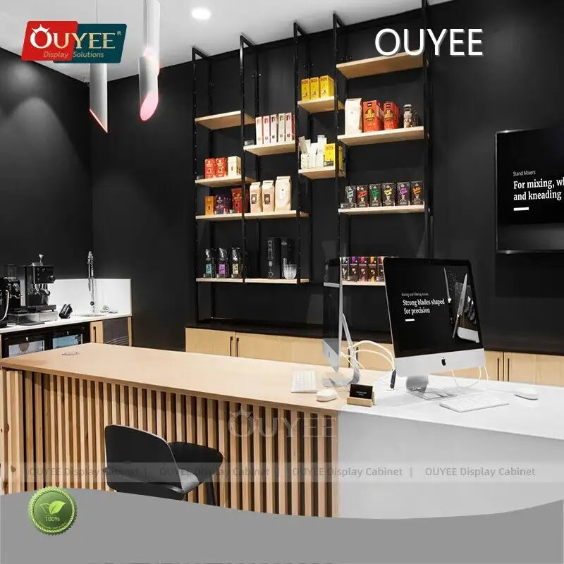 Wood Kitchen Wall Display Cabinets for Kitchenware Store Fixtures 1