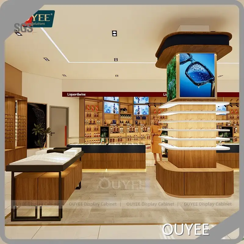 Custom Wood Wine & Cigar Duty Free Display Cabinet Store Fixture 1