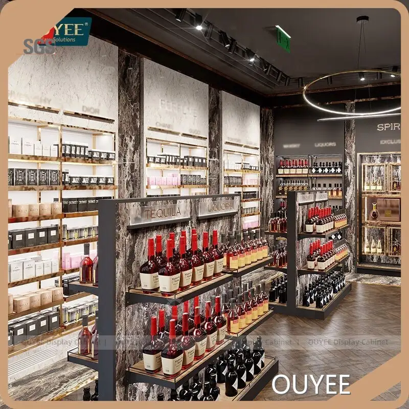 Wine Display Rack Gondola Cabinet for Duty-Free & Smoke Shop Counter 1