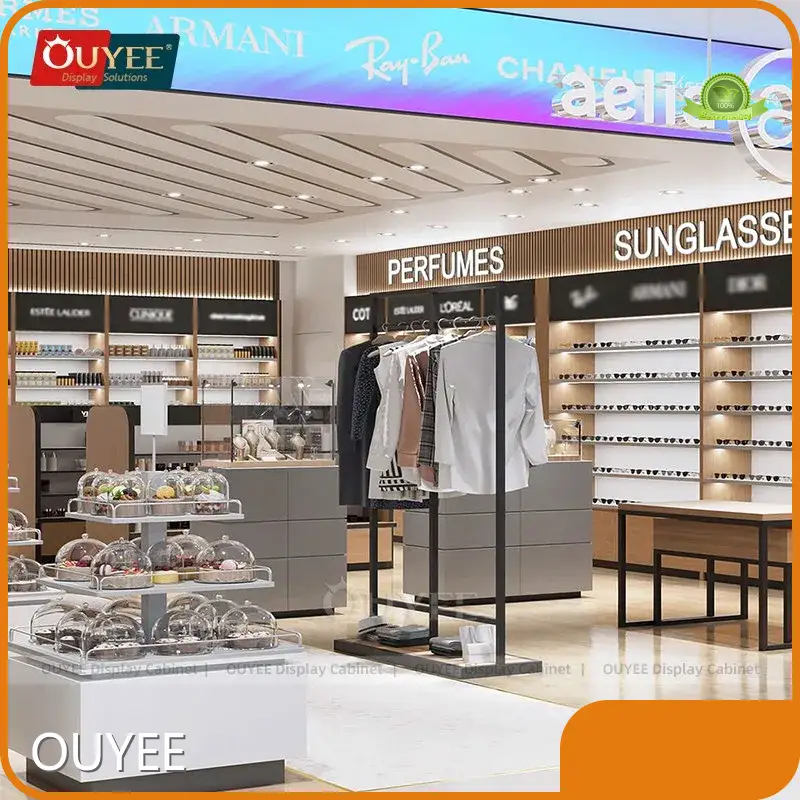 Boutique Retail Clothing Rack & Cosmetic Perfume Cabinet for Duty Free 1