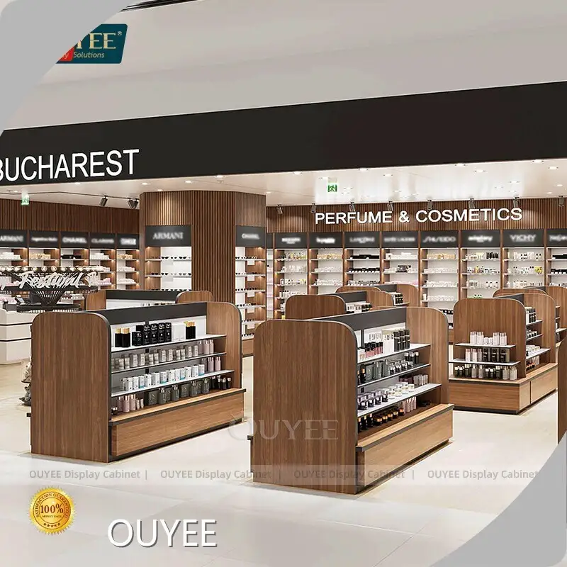 Duty Free Island Perfume Display Cabinet & Cosmetic Shelves 1