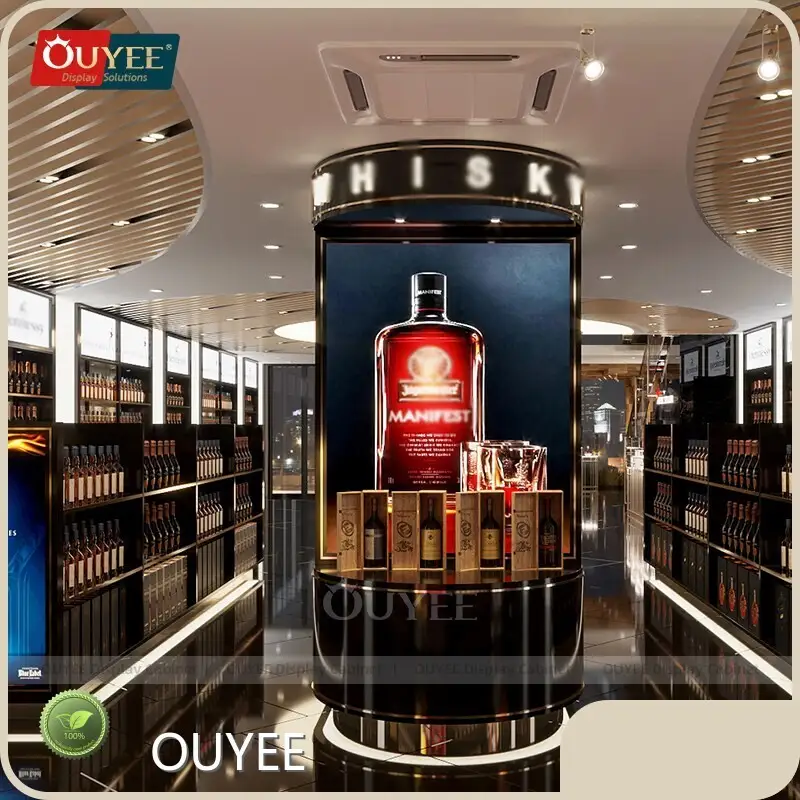 Retail Store Wine Shelves & Whisky Cabinet Duty Free Shop Display 1