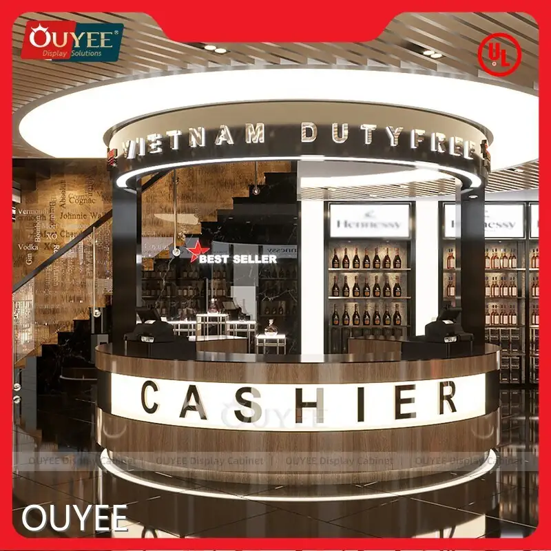 Wooden Duty Free Shop Tobacco Display Racks for Mall Shops 1