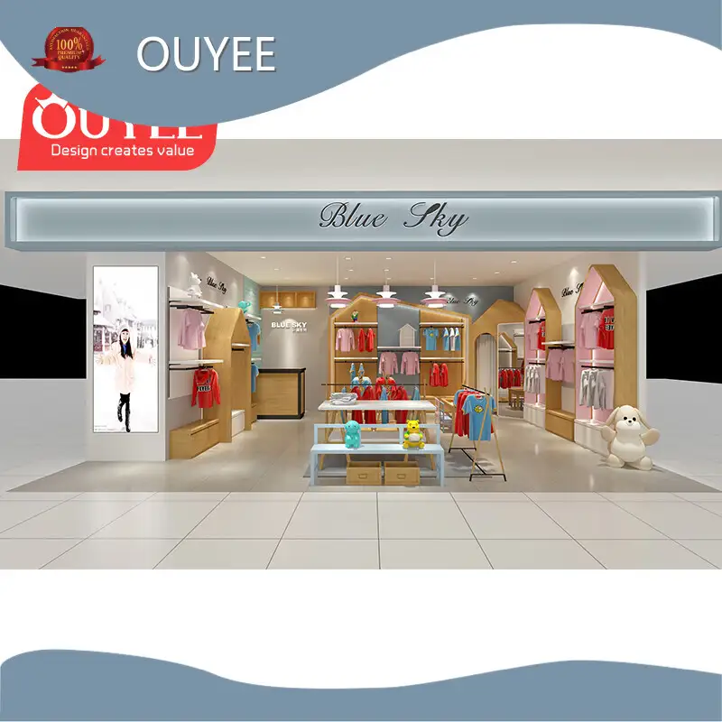 Kids & Baby Clothing Store Display Counter with LED Lighting 1