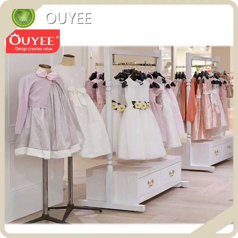 Customized Kids Clothes Store Interior Design & White MDF Furniture 1