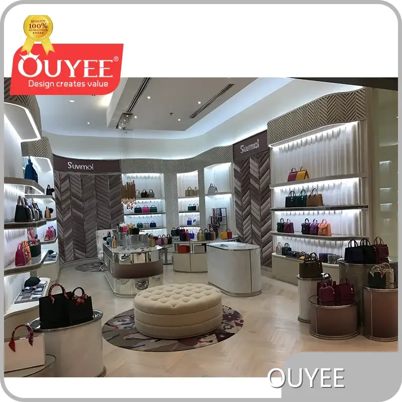 Wooden Shoe & Bag Shop Display Counter for Handbags 1