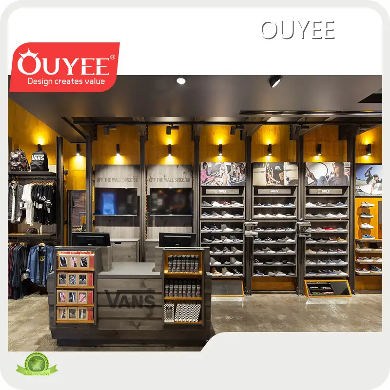 Wood Display for Sports Shoe Shop Decoration with LED Light 1