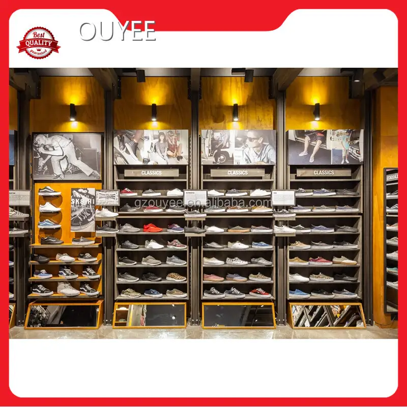 Customized Wooden Sport Shoe Store Fixtures & Wall Display 1