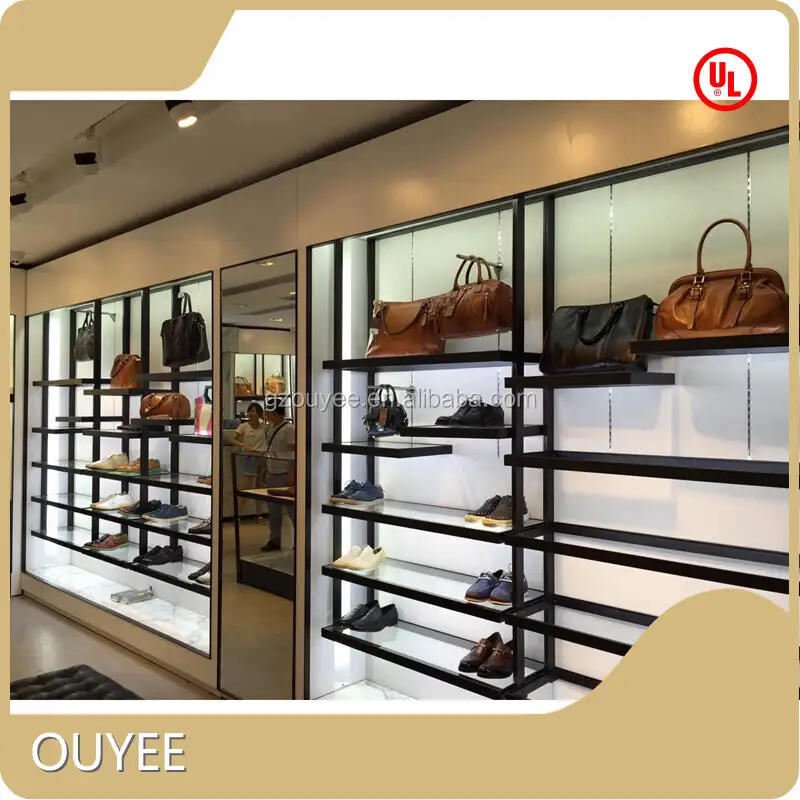 Commercial Shoe & Handbag Store Display Rack Shelf with LED Light 1