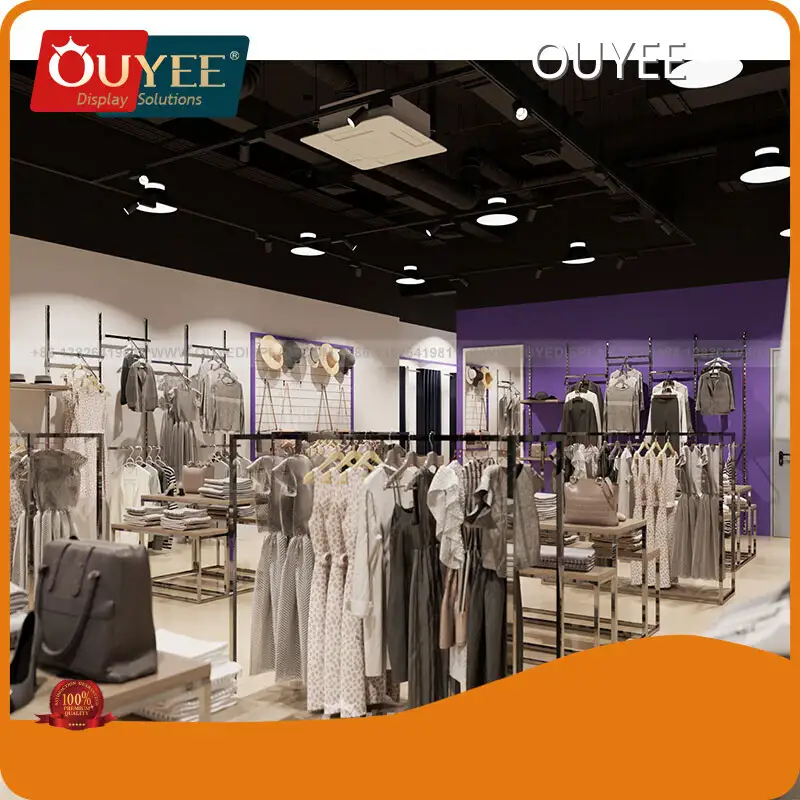 Customized Gold Clothing Display Racks for Women Bags & Garment Shop 1
