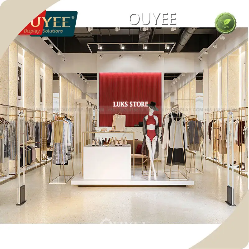Gold Boutique Clothing Rack - Retail Store Clothing Display Furniture 1
