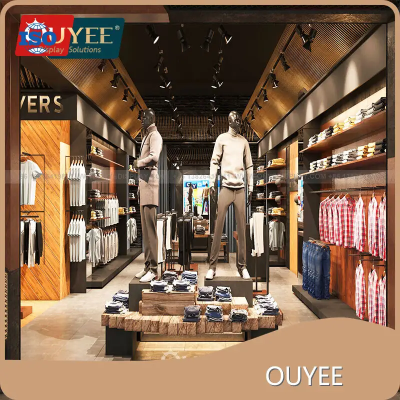 Factory Clothing Wall Rack with Mirror - Store Shop Display Fixture 1