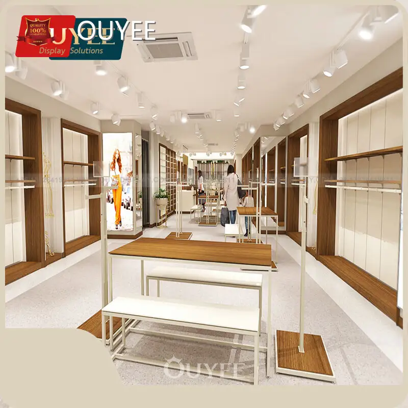 Factory Clothing Display Shelves for Boutique Shops with Mirror 1