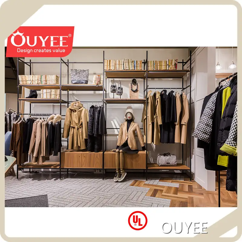 Women Boutique Clothes Fixtures with LED Display for Kiosk & Mall 1