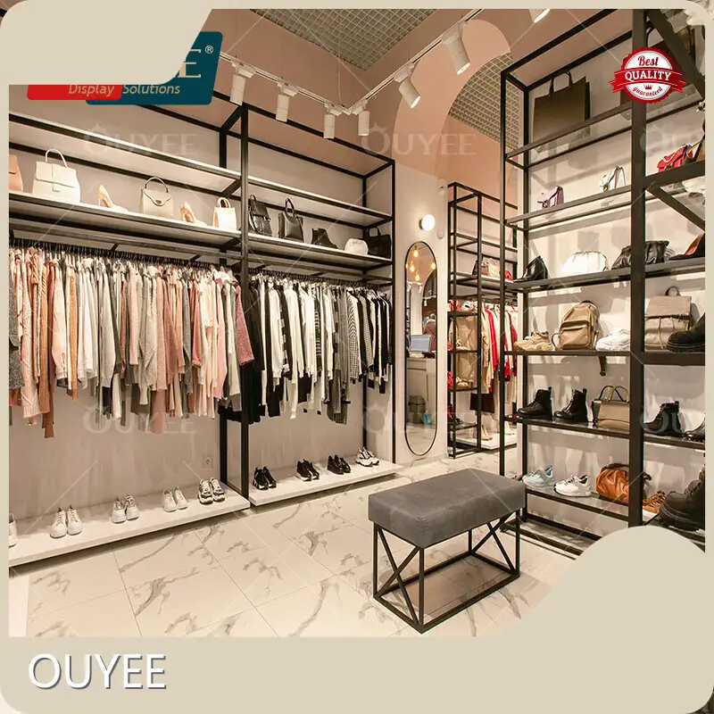 Custom Clothing Display Table & Metal Rack for Women's Clothing Store 1