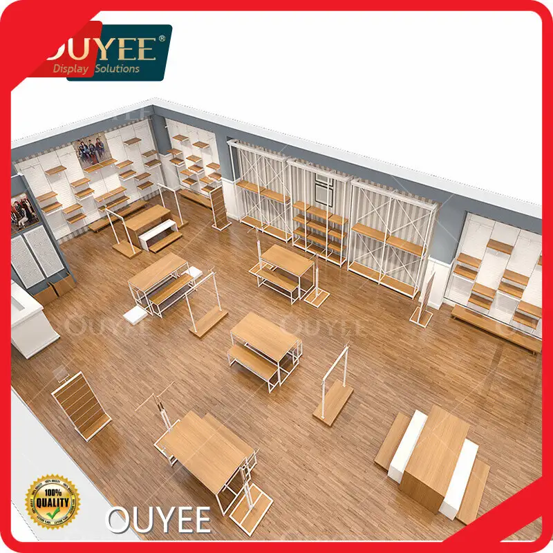 Golden Metal Frame Retail Garment Display Rack Folding T-Shirt Rack 1