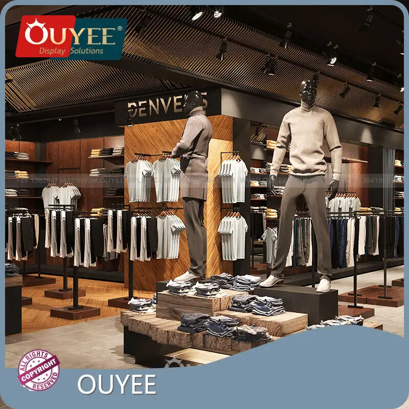 Garment Store Shelves & Metal Clothing Rack for Men's T-Shirt Display 1