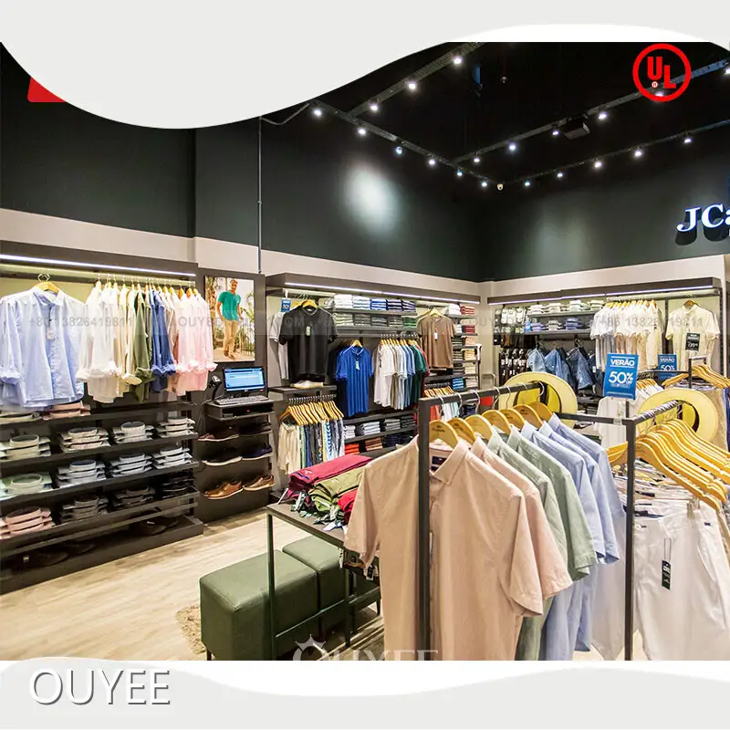 Menswear Store Metal Wall Clothing Rack T-Shirt Display Shelves 1