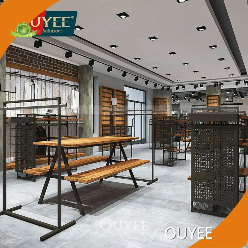 Custom Men's Clothing Store Display Rack and Shop Counter Table 1