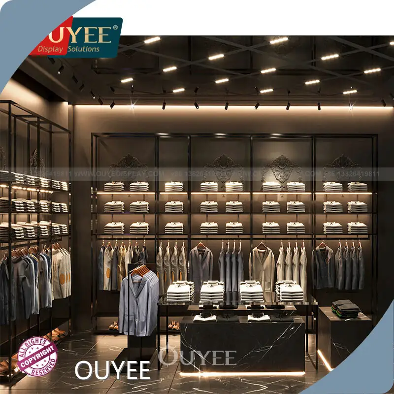 Clothing Shop Metal Wall Display Stand for Men's Clothes 1