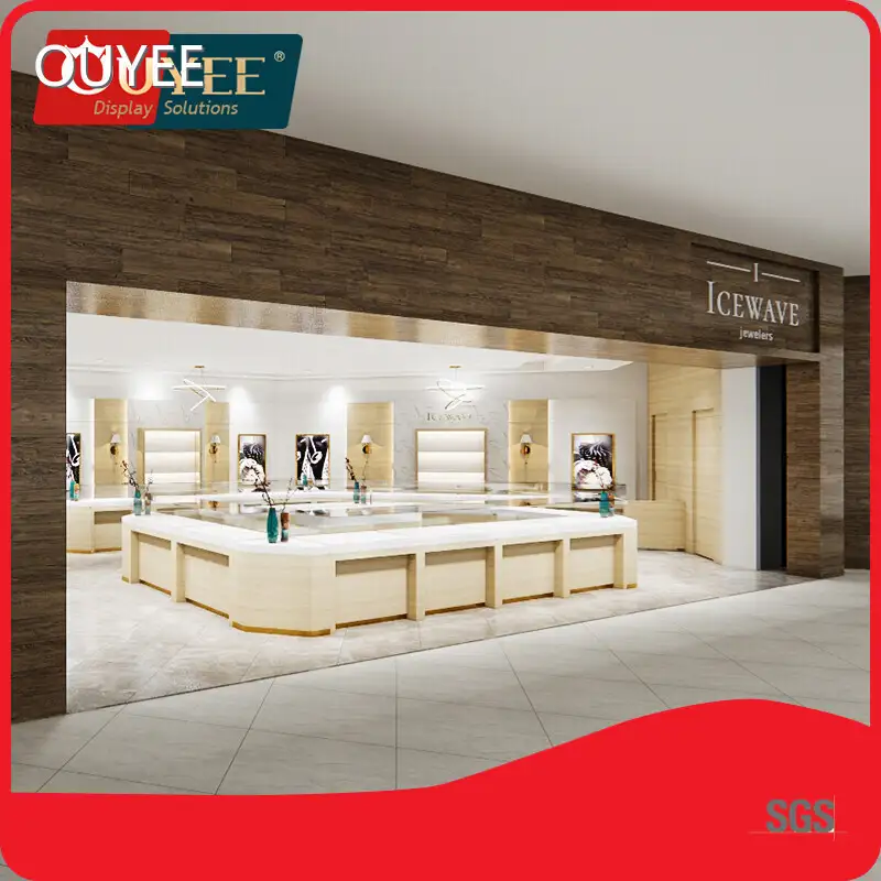 Customized Mall Jewelry Kiosk & Glass Showcase for Retail 1