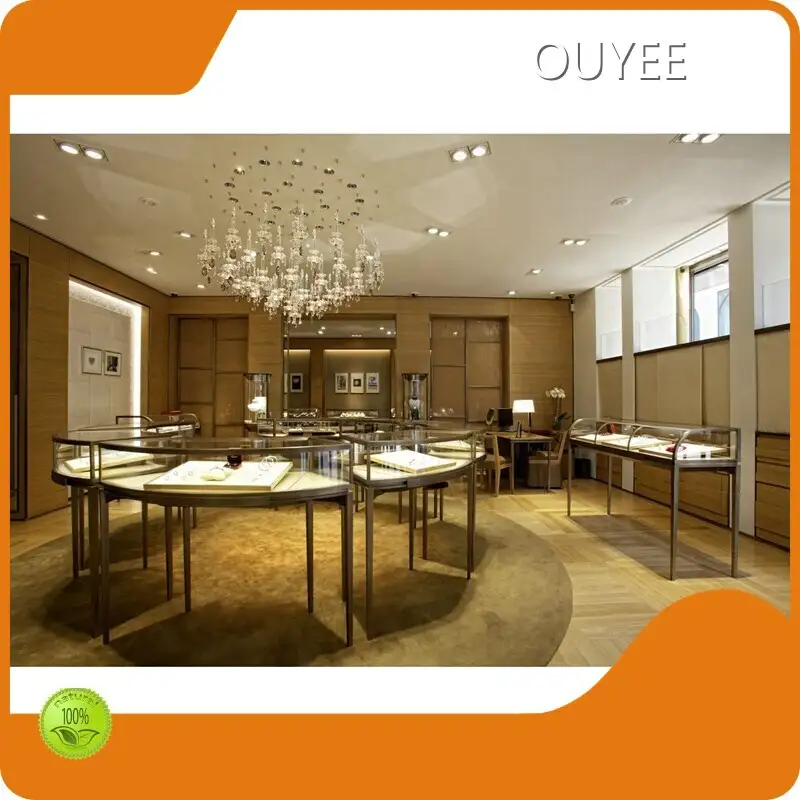 Diamond Gold Mirror Jewelry Display Cabinet for Shop Showcase 1