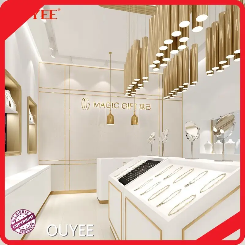 Gold Glass Jewelry Store Counter Showcase Display Furniture 1