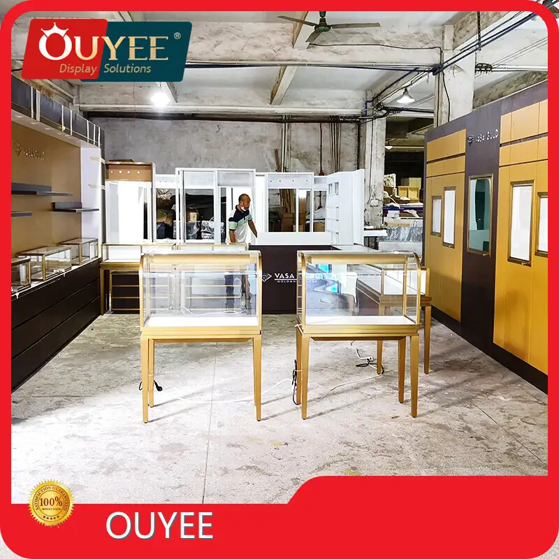 Stainless Steel Floor-Standing Jewelry Cabinet & Showroom Counter 1