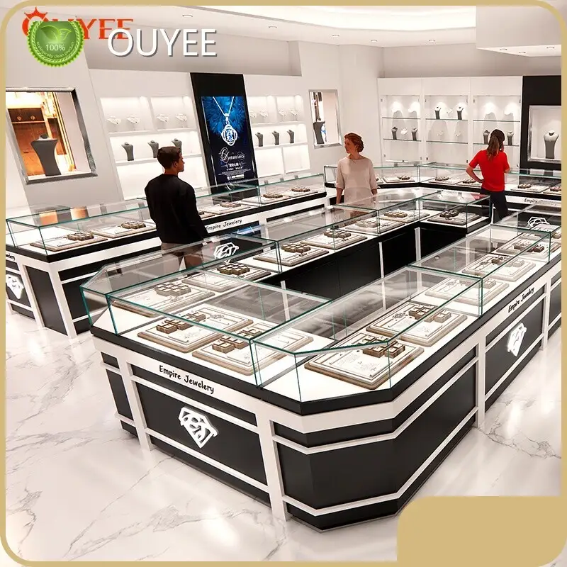 Gold Jewelry Display Counter for Jewelry Shop Interior 1