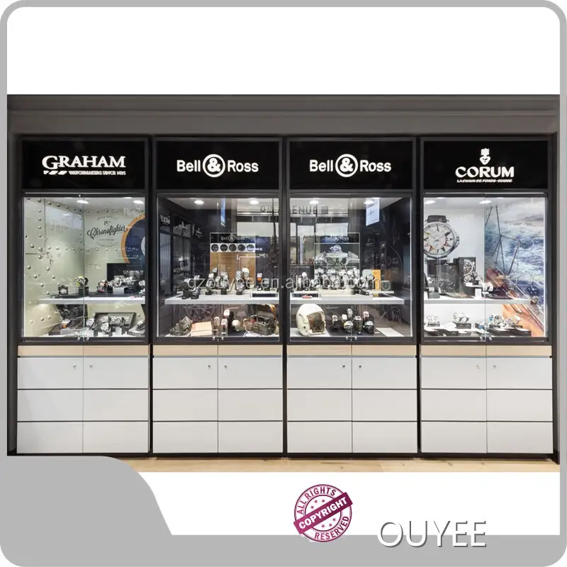 Wall-Mounted Shop Counter Watch Display Cabinet 1